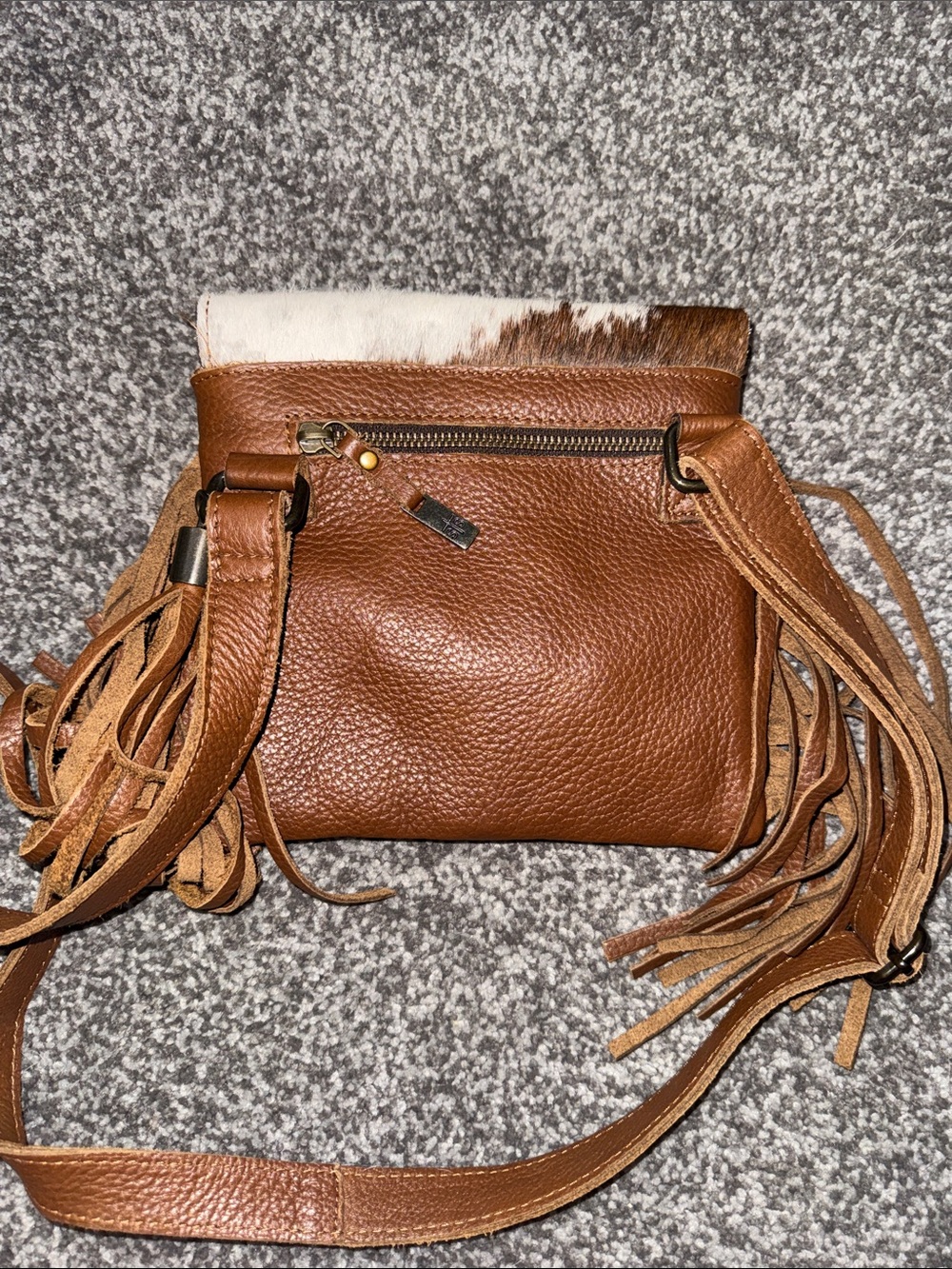 STS Ranchwear Brown Cowhide Fringe Crossbody Bag - Picture 4 of 4